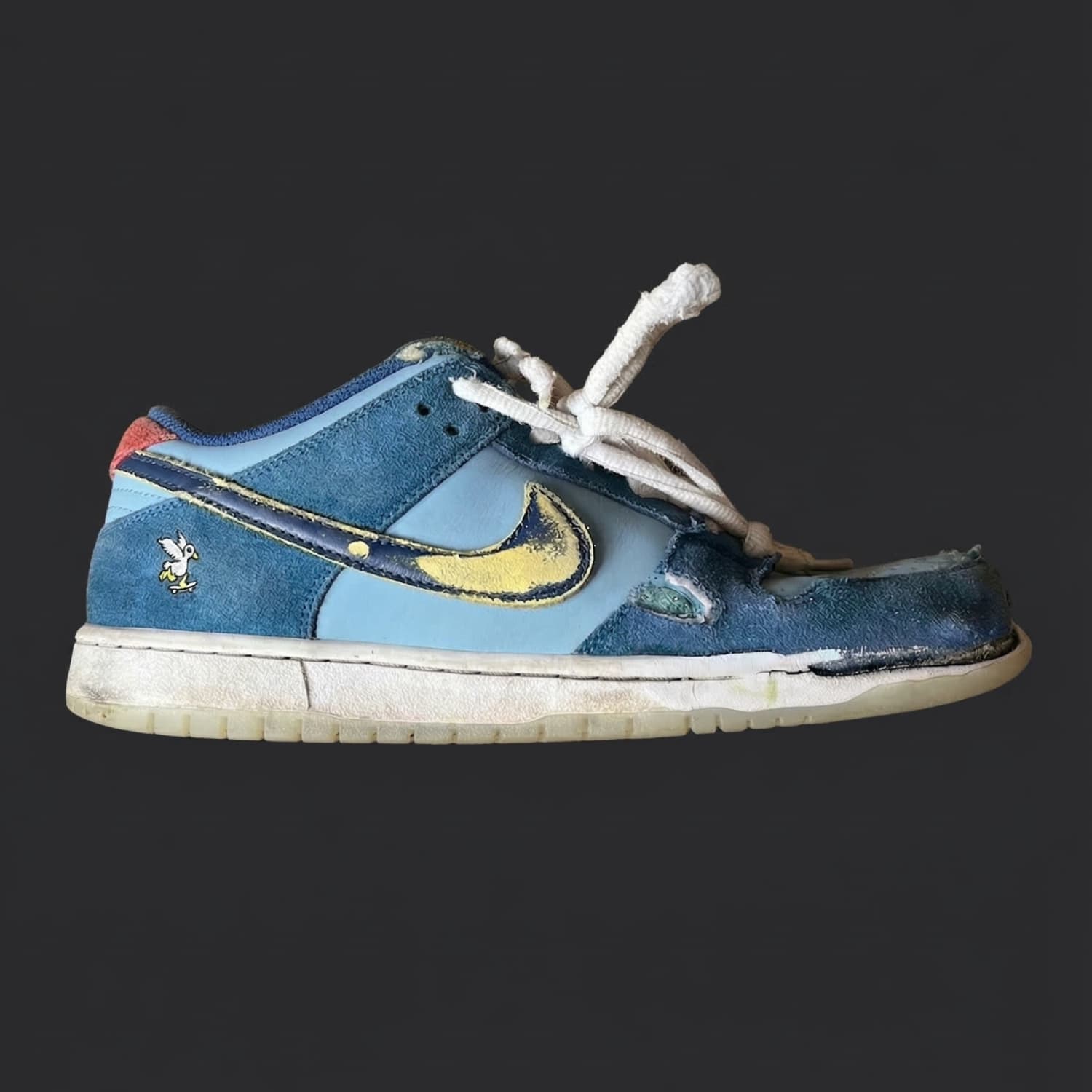 Kaputter rechter Schuh
